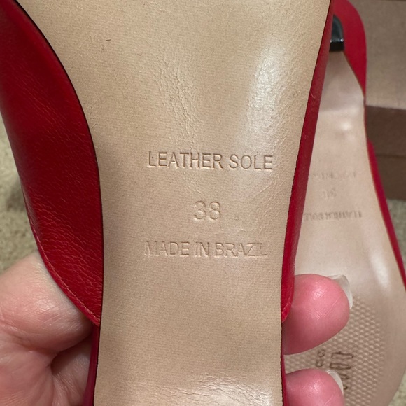 ❌SOLD❌NEW♥️MAEVE by Anthropologie Heart Mule Heels EU 38/US 7-7.5 Red - Picture 8 of 9